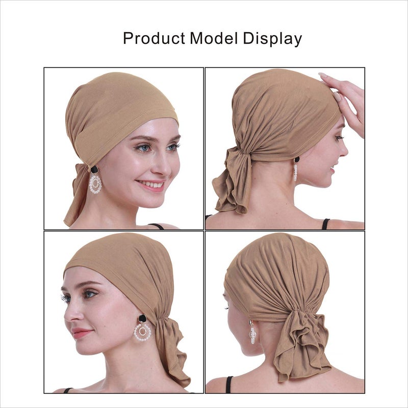 osvyo Chemo Headscarf for Women Hair Loss - Cancer Slip On Headwear Turbans Sealed Packaging DEEP Apricot - Image 2